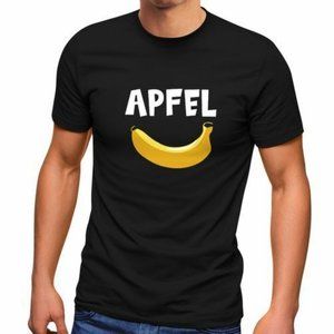 Mens Funny Print Apple Banana Joke Fun Shirt Saying